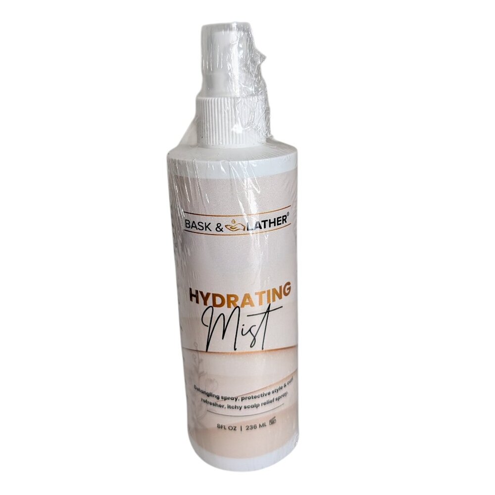 Bask & Lather Hydrating Mist Detangling Spray 8 oz New SEALED